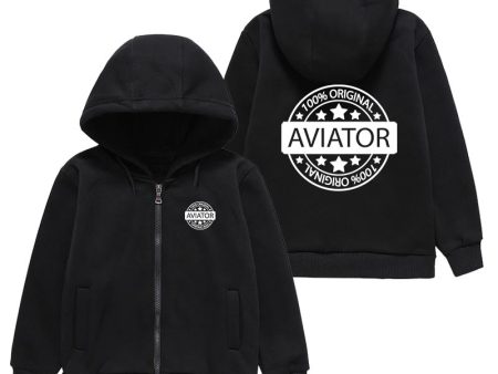 100 Original Aviator Designed  CHILDREN  Zipped Hoodies Online Hot Sale