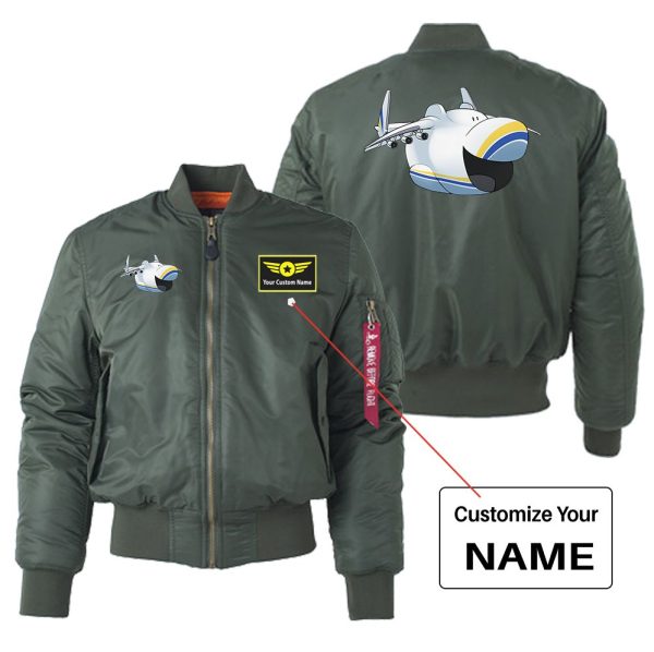 Antonov 225 Mouth Designed  Women  Bomber Jackets Fashion